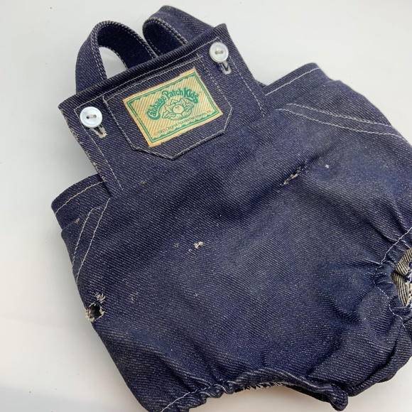 Vintage 1983 Cabbage Patch Kids Retro Denim Overalls with Red Shirt Outfit - Picture 14 of 16